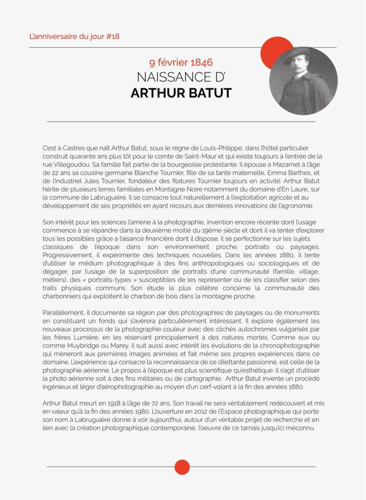 L’anniversaire du jour #20 – Arthur Batut – 9 février 1846